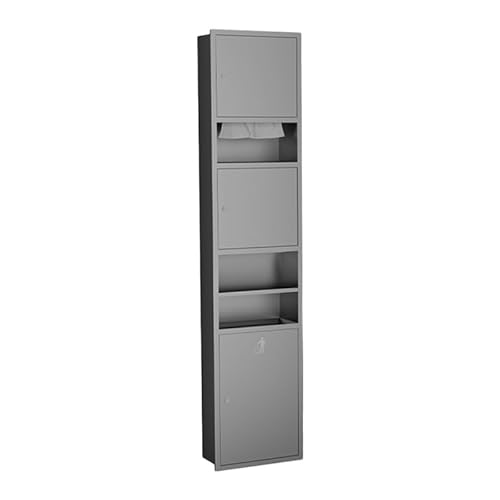 Wasserdichte graue Duschregale mit Händetrockner, Toilettenpapierhalter und Mülleimer, vielseitiger Badezimmer-Organizer für Zuhause, Küche und Schlafzimmer (36 x 16 x 6,5 cm) von Generisch