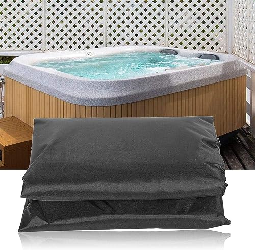 Wasserdichte quadratische Whirlpool-Abdeckung, UV-beständig, Outdoor-Spa-Abdeckung, faltbar, regendicht, staubdicht, Sonnenschutz für Whirlpool-Gartenmöbel, Schwarz (231 x 231 x 30 cm) von Generisch
