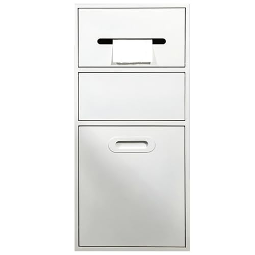 Wasserdichte rechteckige Duschregale, stilvoller Toilettenpapierhalter und Aufbewahrungsschrank für Bad und Küche, Weiß (30 x 67 x 14 cm – 30 x 66 x 14 cm) von Generisch