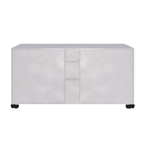 Wasserdichte rechteckige Gartenmöbelabdeckung, 120 x 120 x 74 cm, winddicht, UV-Schutz, Terrassentischschutz für Würfel-Set und Gartenmöbel, silbernes Design von Generisch