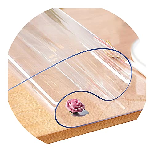 Wasserdichte rechteckige Tischabdeckung, 2 mm, PVC, weiches Glas, hitzebeständig, rutschfest, ideal für Küchen- und Teetische, Größe 80 x 270 cm, transparent von Generisch