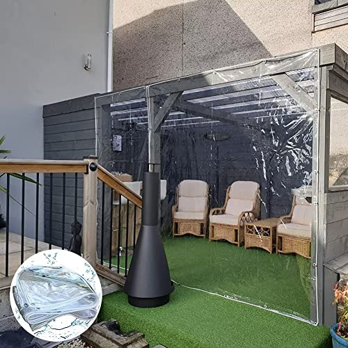 Wasserdichte transparente Kunststoffplane, 2,5 m x 4,5 m, Outdoor-Pavillon- und Balkonvorhang mit Ösen, perfekt für Pergola und Terrassen-Seitenschutz Wasserdichte transparente Kunststoffplane, 2,5 m x 4,5 m, Outdoor-Pavillon- und Balkonvorhang mit Ösen, perfekt für Pergola und Terrassen-Seitenschutz von Generisch