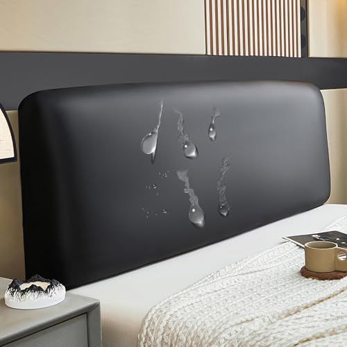 Wasserdichter Bett-Kopfteilbezug, für Schlafzimmer-Dekoration, Dunkelgrau, 140–160 cm, PU-Leder, Bettkopfteil-Schonbezug, dehnbar, abnehmbar, Kopfschutz Wasserdichter Bett-Kopfteilbezug, für Schlafzimmer-Dekoration, Dunkelgrau, 140–160 cm, PU-Leder, Bettkopfteil-Schonbezug, dehnbar, abnehmbar, Kopfschutz von Generisch