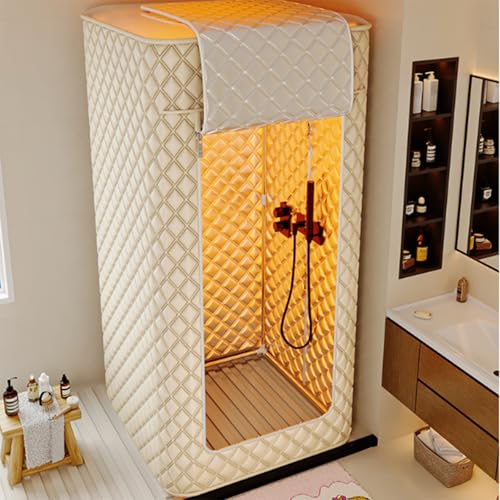 Wasserdichter Duschvorhang, tragbarer faltbarer Duschvorhang mit Ständer aus Karbonstahl, isolierte Wärmeabdeckung für Innenbäder und Reisen im Freien Wasserdichter Duschvorhang, tragbarer faltbarer Duschvorhang mit Ständer aus Karbonstahl, isolierte Wärmeabdeckung für Innenbäder und Reisen im Freien von Generisch