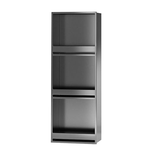 Wasserdichter Edelstahl-Duschwand-Aufbewahrungsschrank für Badezimmer, Küche und WC, keine Fliesen erforderlich, Grau, 320 x 920 x 125 mm, platzsparender Nizer von Generisch