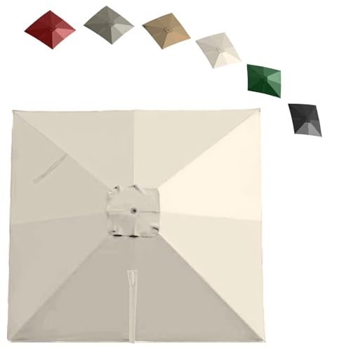 Wasserdichter Freischwinger-Sonnenschirm, Ersatzdachabdeckung, 3 m, quadratisch, Gartenschirm, Marktschirm, Stoff, 8 Rippen, für Terrasse und Balkon, Sonnenschutz (Beige) von Generisch