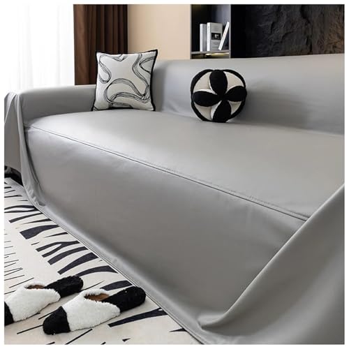 Wasserdichter Kunstleder-Sofabezug in L-Form, silberfarben, 180 x 420 cm, Haustier-Möbelschutz, Couch-Schonbezug für Hunde, Zweisitzer, leicht zu reinigen von Generisch