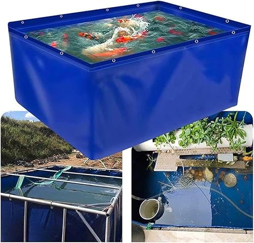Wasserdichter Kunststoff Pool Taschen PVC Teiche mit Ablassventil - Faltbarer Fischteich für Aquarien Notwasserversorgung Langlebige Leinwand Gartenpool von Generisch