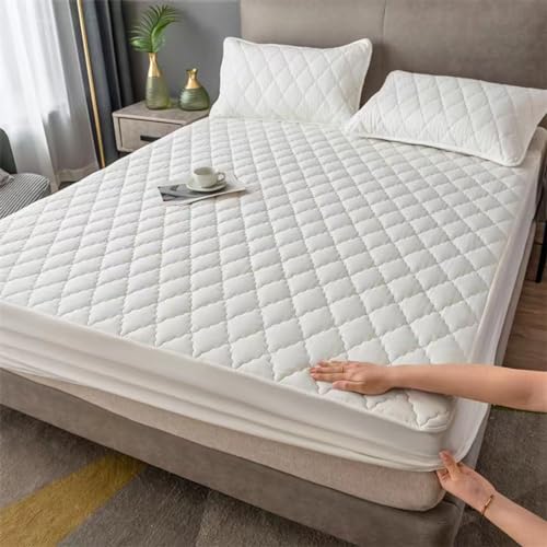 Wasserdichter Matratzenschoner für Doppelbett, Mikrofaser, gesteppt, mit 28 cm tiefem Stretchrock, 150 x 200 cm, Grau, ultimativer Schutz für Matratzen Wasserdichter Matratzenschoner für Doppelbett, Mikrofaser, gesteppt, mit 28 cm tiefem Stretchrock, 150 x 200 cm, Grau, ultimativer Schutz für Matratzen von Generisch