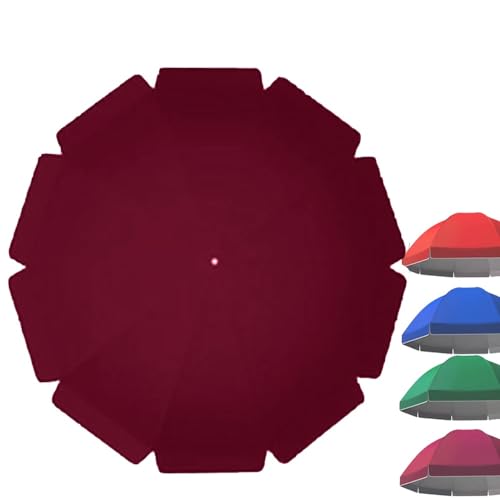 Wasserdichter Outdoor-Sonnenschirm-Ersatz – 8/10 Rippen Gartenschirm-Abdeckung mit gewelltem Rand für Sonnenschutz – Hof-Tischschirm-Abdeckung von Generisch
