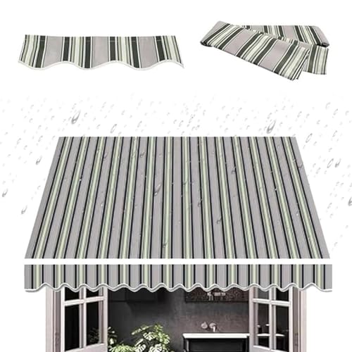 Wasserdichter einziehbarer Markisenstoff, Sonnenschutz, Polyester, Abdeckung für Balkon-Klemmmarkise, Ersatz (300 x 200 cm), erhältlich in 2 m bis 6 m Größen von Generisch