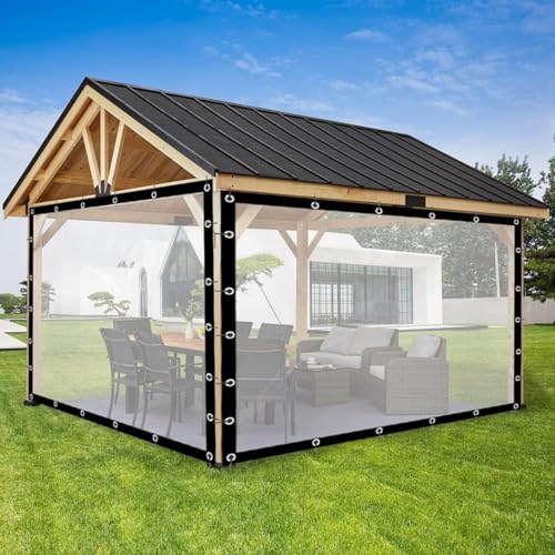 Wasserdichter transparenter Planenvorhang – PVC-Seitenteile mit Ösen für Pergola, Terrasse, Veranda und Garten Wasserdichter transparenter Planenvorhang – PVC-Seitenteile mit Ösen für Pergola, Terrasse, Veranda und Garten von Generisch
