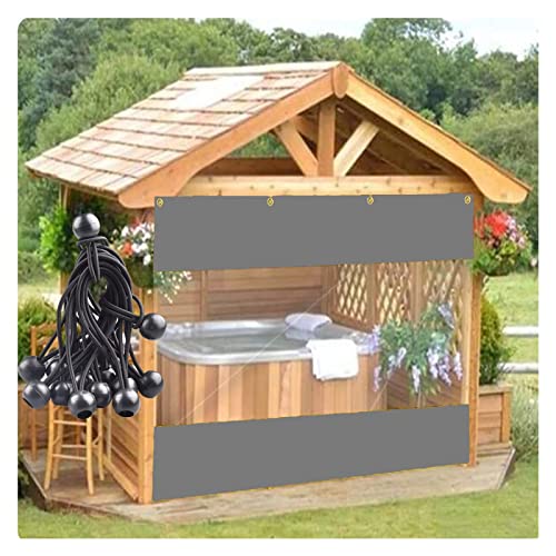 Wasserdichter transparenter Planenvorhang für Hof, Pavillon und Fenster, anpassbar, 2,2 x 2,5 m, Pergola-Seitenteile mit Bungee-Bällen für Privatsphäre Wasserdichter transparenter Planenvorhang für Hof, Pavillon und Fenster, anpassbar, 2,2 x 2,5 m, Pergola-Seitenteile mit Bungee-Bällen für Privatsphäre von Generisch
