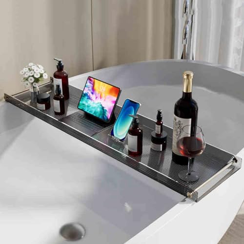Wasserdichtes Acryl-Bad-Tablett für Kerzen, Weingläser, Handys und Zubehör – perfektes Entspannungsgeschenk für Spa-Liebhaber von Generisch