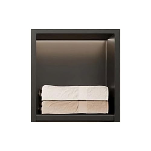 Wasserdichtes Badezimmer-Wandregal aus Edelstahl, modernes Duschregal für Zuhause, Hotel und Wohnung, Schwarz (32 x 32 x 12,5 cm) von Generisch