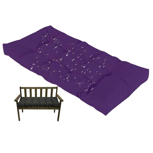 Wasserdichtes Bankkissen für den Außenbereich, 8 cm dick, Schaukelsitzpolster für Gartenmöbel, rutschfeste Gurte, bequeme Gartenbankabdeckung für Schaukelstuhl, Lila, 170 x 60 cm von Generisch