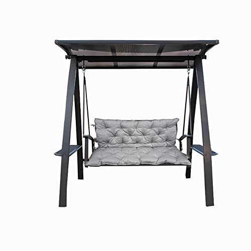 Wasserdichtes Bankkissen für drinnen und draußen, mit Rückenlehne, Schaukelsitz, Ersatz für Terrasse, Überdachung, Hängematte, Garten, Veranda, Hellgrau, 100 x 100 x 10 cm von Generisch