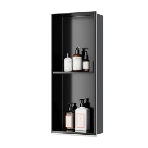 Wasserdichtes Duschlicht, Edelstahl, Wandmontage, Nizer-Caddy für Bad und Küche, Aufbewahrung – keine Fliesen erforderlich, Nischen-Design (schwarz, 70 x 28 x 12,5 cm) von Generisch