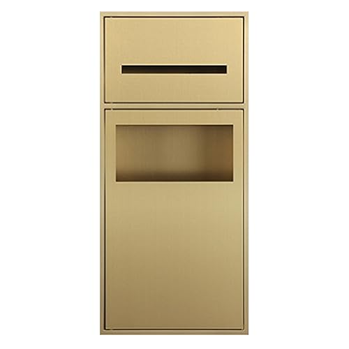 Wasserdichtes Duschregal aus Edelstahl, Badezimmer-Organizer mit integriertem Mülleimer, Nischenaufbewahrung für Toilettenpapier und Shampoo, goldfarben, 28 x 60 x 13,5 cm von Generisch