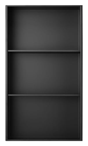 Wasserdichtes Edelstahl-Duschregal, versenkter Badezimmer-Organizer für Shampoo und Toilettenartikel, langlebig, einfach zu installieren, Metallaufbewahrung, schwarz, 32 x 92 x 1,5 cm von Generisch