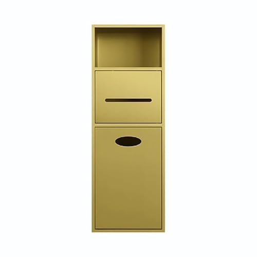 Wasserdichtes Edelstahl-Duschregal mit Mülleimer, Wand-Organizer für Zuhause und Hotel, schwarz, 20 x 70 x 13,5 cm, Gold, 20 x 63 x 13,5 cm von Generisch