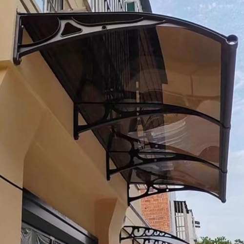 Wasserdichtes Fenster- und Türvordach mit Aluminiumhalterung, Outdoor-Markise für Terrasse und Hintertür, stilvoller Regenschutz für Hauseingänge Wasserdichtes Fenster- und Türvordach mit Aluminiumhalterung, Outdoor-Markise für Terrasse und Hintertür, stilvoller Regenschutz für Hauseingänge von Generisch
