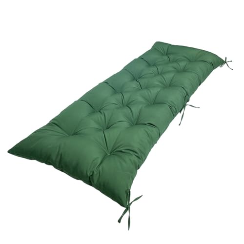 Wasserdichtes Outdoor-Bankkissen, 8 cm dick, 23-Sitzer-Sitzer mit Bändern, Dunkelgrün, 120 x 50 x 8 cm, perfekt für Terrassenmöbel, Schaukeln und Esszimmer-Sets, langlebig und bequem von Generisch
