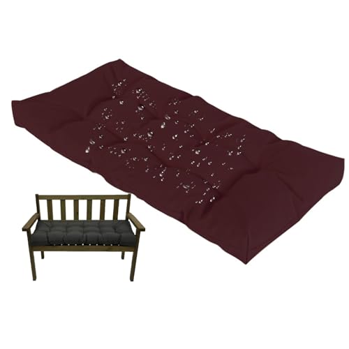 Wasserdichtes Outdoor-Bankkissen, 8 cm dick, Terrassensitzpolster mit rutschfesten Trägern, bequemer Garten-Sofa-Bezug für Schaukelstuhl, Dunkelviolett, 160 x 60 cm von Generisch