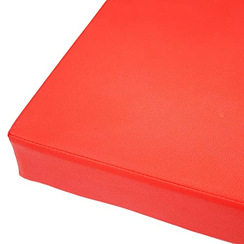 Wasserdichtes Outdoor-Bankkissen für 2 3 Sitze, PU-Leder, mit Reißverschluss, perfekt für Essbänke, Terrassen und Schaukelstühle (Rot, 100 x 40 x 5 cm) von Generisch