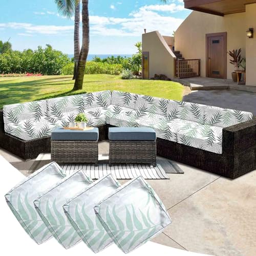 Wasserdichtes Outdoor-Sofakissen, 4er-Set, Ersatz-Stuhlkissen mit Reißverschluss für Terrassenmöbel, Gartensitzkissen, 60 x 55 x 10 cm (#3) von Generisch