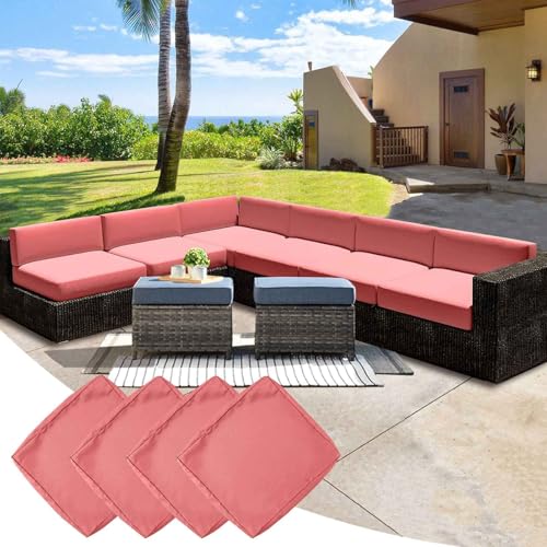 Wasserdichtes Outdoor-Sofakissen, 4er-Set, Gartenstuhl-Kissenbezüge mit Reißverschluss, Ersatz-Kissen für Terrassenmöbel, 63 x 68 x 12 cm, ideal für Garten- und Deckmöbel Wasserdichtes Outdoor-Sofakissen, 4er-Set, Gartenstuhl-Kissenbezüge mit Reißverschluss, Ersatz-Kissen für Terrassenmöbel, 63 x 68 x 12 cm, ideal für Garten- und Deckmöbel von Generisch