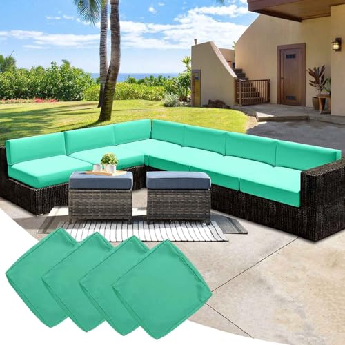 Wasserdichtes Outdoor-Sofakissen, 4er-Set, mit Reißverschluss, Stuhlkissenbezüge für Garten- und Terrassenmöbel, Ersatz (60 x 55 x 10 cm) von Generisch
