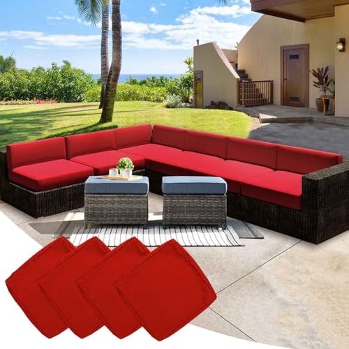 Wasserdichtes Outdoor-Sofakissen, Ersatz-Stuhl-Kissenbezüge für Terrassenmöbel, Gartensitzkissen mit Reißverschluss, 63 x 68 x 12 cm, langlebig und stilvoll, 4 Stück Wasserdichtes Outdoor-Sofakissen, Ersatz-Stuhl-Kissenbezüge für Terrassenmöbel, Gartensitzkissen mit Reißverschluss, 63 x 68 x 12 cm, langlebig und stilvoll, 4 Stück von Generisch