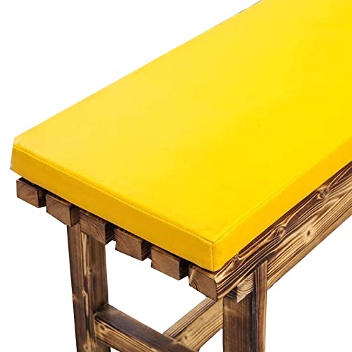 Wasserdichtes PU-Leder-Bankkissen für 2- und 3-Sitzer, abnehmbarer und waschbarer Bezug, für drinnen und draußen, 80 x 40 cm, stilvolle gelbe Farbe, perfekt für Heimdekoration Wasserdichtes PU-Leder-Bankkissen für 2- und 3-Sitzer, abnehmbarer und waschbarer Bezug, für drinnen und draußen, 80 x 40 cm, stilvolle gelbe Farbe, perfekt für Heimdekoration von Generisch