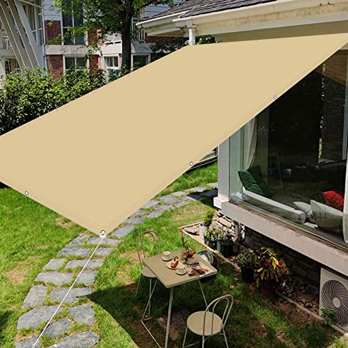 Wasserdichtes Sonnensegel, 5 x 7 m, UV-beständig, Terrassenüberdachung, Markise, robuster Outdoor-Unterstand mit 4 Seilen, perfekt für Garten, Decks und Terrassen, Sandgelb von Generisch