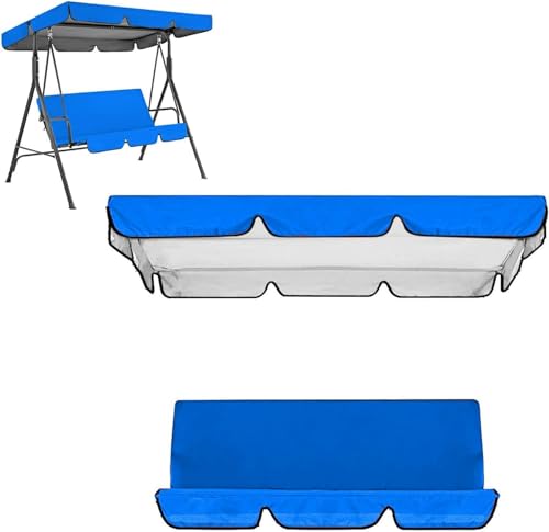 Wasserdichtes Terrassenschaukel-Überdachungs-Set + Kissenbezug – 2/3-Sitzer, Outdoor-Gartenschaukel-Ersatz-Set von Generisch