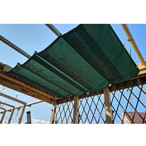 Wasserdichtes einziehbares Pergola-Vordach – Ersatz-Schattenabdeckungs-Set für den Außenbereich, Schiebedraht, Markisensegel für Terrasse, Veranda, Hof – regenfeste Sonnenschutzlösung Wasserdichtes einziehbares Pergola-Vordach – Ersatz-Schattenabdeckungs-Set für den Außenbereich, Schiebedraht, Markisensegel für Terrasse, Veranda, Hof – regenfeste Sonnenschutzlösung von Generisch