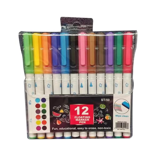 Wasserfarben-Marker – 12 x Whiteboard-Marker, Malstifte für Kinder, auslaufsichere Malstifte, Kunststifte, nicht reizend, Zeichenmarker für Tassen, Tafel und Keramik Wasserfarben-Marker – 12 x Whiteboard-Marker, Malstifte für Kinder, auslaufsichere Malstifte, Kunststifte, nicht reizend, Zeichenmarker für Tassen, Tafel und Keramik von Generisch