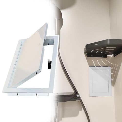 Wasserfeste Metall-Duschwand Zugangsplatte – 36 x 20 cm, Push-to-Open-Design für einfache Sanitärverdrahtung, Heizung und Alarmzugang – Decken- und Wand-Service-Lochabdeckung (weiß) von Generisch