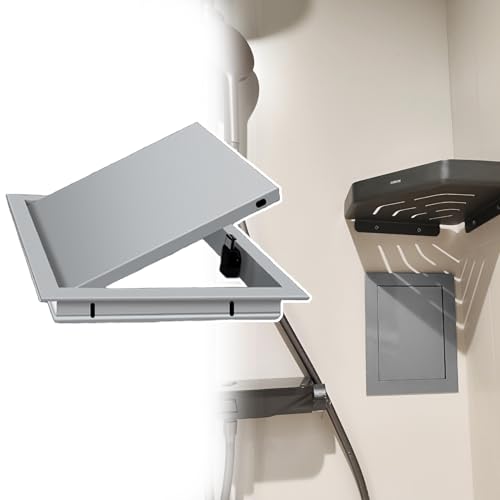 Wasserfeste Metall-Duschwand-Zugangsplatte zum Öffnen, 41 x 33 cm, für Sanitärverkabelung, Heizung und Alarmzugang – graue Servicelochabdeckung von Generisch