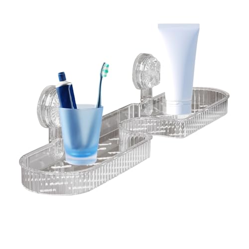 Wasserhahn Ablage –Wasserhahn Bad | Ablagekorb Mit Saugnapf | Rutschfestes Duschregal Zur Wandmontage | Ablagekorb Über Dem Waschbecken | Hängender Duschkorb | Seifen- Und Spüllappenhalter Mit Saugna von Generisch