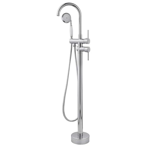 Wasserhahn Badewanne Mischbatterie Chrom freistehende Badewannenarmaturen Schwanenhals Duschkopf und Schlauch Set für Badewannenarmaturen A Wasserhahn Badewanne Mischbatterie Chrom freistehende Badewannenarmaturen Schwanenhals Duschkopf und Schlauch Set für Badewannenarmaturen A von Generisch