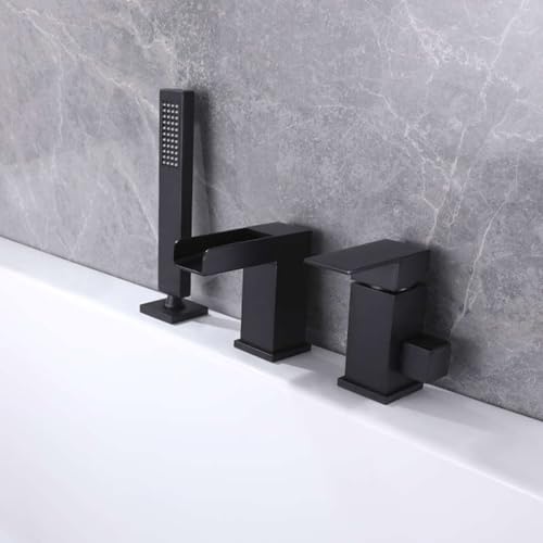 Wasserhahn Badewanne Mischbatterie Deckmontierter schwarzer Wasserfall Badewannen Mischbatterie Einhebelmischer Wasserhahn Badewanne Mischbatterie Deckmontierter schwarzer Wasserfall Badewannen Mischbatterie Einhebelmischer von Generisch