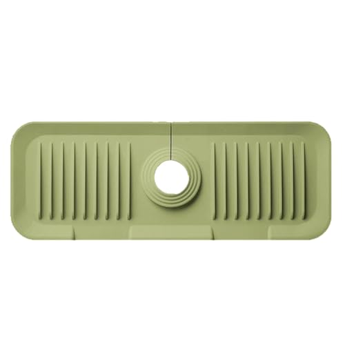 Wasserhahn-Spritzschutz – Spültisch-Wasserhahn-Matte – Silikon-Spülbeckenmatte zum Abtropfen – 14 x 38 cm Wasserhahn-Spritzschutz und Seifenhalter, Küchenspüle, Abtropfmatte für Badezimmer von Generisch