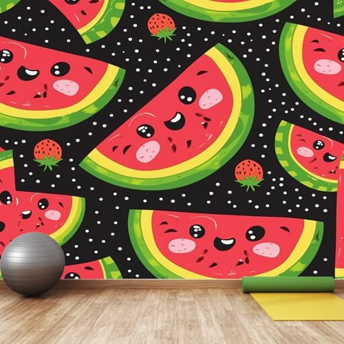 Wassermelone Früchte Vlies Fototapete Kinder Obst Tapete Niedlich Vliestapete - Tapeten 3D Effekt- für Wohnzimmer Schlafzimmer Wandtapete 352 x 250 cm Tapete Wassermelone Früchte Vlies Fototapete Kinder Obst Tapete Niedlich Vliestapete - Tapeten 3D Effekt- für Wohnzimmer Schlafzimmer Wandtapete 352 x 250 cm Tapete von Generisch