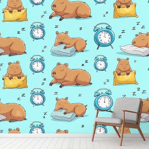 Wasserschwein Niedliche Tier Tapete Selbstklebende Fototapete Karikatur Bunt Safari Tapeten Wecker Motiv Boho Wandtapete Vinyl Wasserdicht Wandaufkleber für Wohnzimmer Schlafzimmer Küchen 250x175 cm Wasserschwein Niedliche Tier Tapete Selbstklebende Fototapete Karikatur Bunt Safari Tapeten Wecker Motiv Boho Wandtapete Vinyl Wasserdicht Wandaufkleber für Wohnzimmer Schlafzimmer Küchen 250x175 cm von Generisch