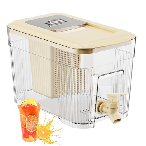 Wasserspender Für Kühlschrank - Getränkespender Für Kühlschrank, 6 L Auslaufsicherer Kühlschrankspender Mit Zapfhahn in Lebensmittelqualität | Wasserbehälter-Saftspender Mit Deckel Für Heiße Tee von Generisch