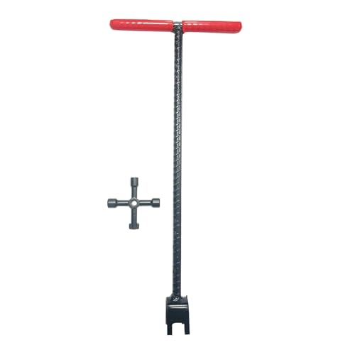 Wasserzähler Schlüssel,T-förmiger ergonomischer Schlüssel - Ventil Absperrschlüssel,Für Klempnerei Bewässerung Camping Garten Rasen Bau Wasserzähler Schlüssel,T-förmiger ergonomischer Schlüssel - Ventil Absperrschlüssel,Für Klempnerei Bewässerung Camping Garten Rasen Bau von Generisch