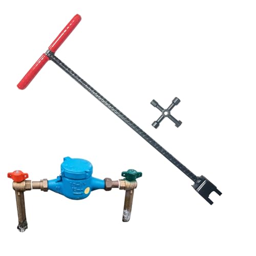 Wasserzähler Schlüssel | T-förmiger Rückschlagventil Schlüssel,Installations Ventil | Für Heimwerker Gartenbewässerung Außenbereich Camping Bau von Generisch