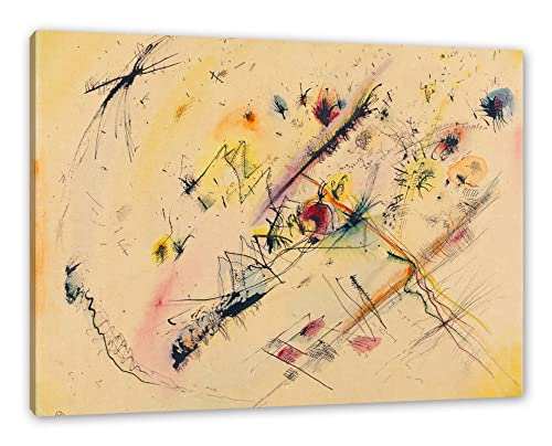 Wassily Kandinsky - Helles Bild als Leinwandbild / Größe: 60x40 cm / Wandbild / Kunstdruck / fertig bespannt, Weiß von Generisch